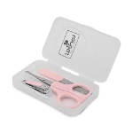 Kit de tijeras, lima, cortaúñas y una caja para su almacenamiento